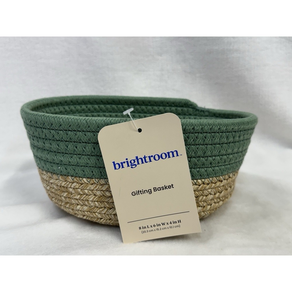 Brightroom Rope Baskets Storage Organizers Blue 8" Mint Green/Tan